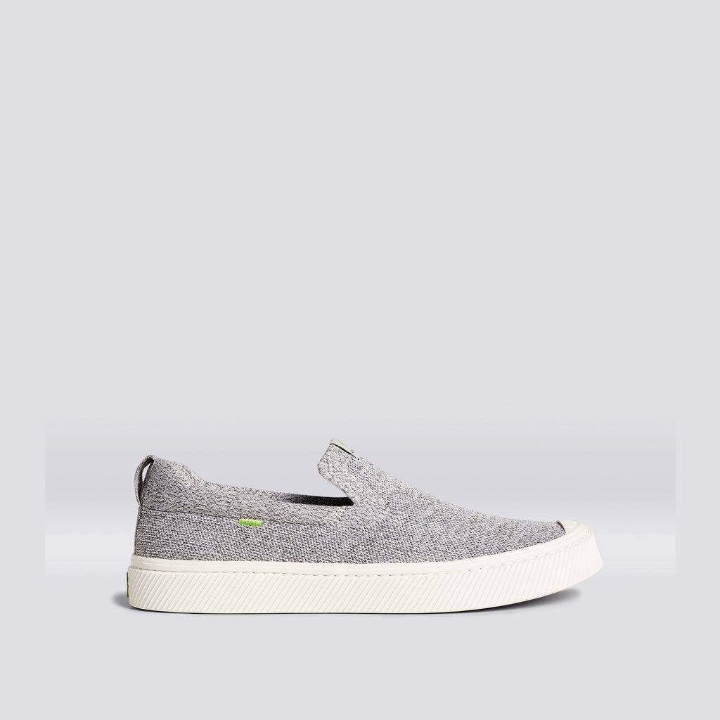 IBI Slip-On Cariuma Low Top Bamboo Weave Knit Vegan Grise Clair Homme | TDE-0440760